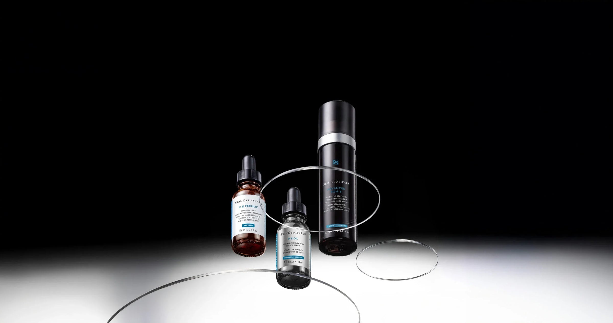 shot of SkinCeuticals PTOX AGE interrupter serum and HA Intensier